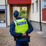 Polis på plats på Kattarpstorget i Malmö på tisdagen efter mordet i november förra året.