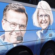 Moderaternas partiledare Ulf Kristersson (M) besöker Lidl i Kungsbacka under Moderaternas bussturné på Västkusten inför valet 2026.