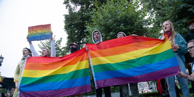 Hbtq-aktivister i Moskva. Arkivbild. AP