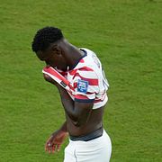 Folarin Balogun blev utvisad i USA:s match mot Bosnien och Hercegovina.