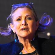 Carrie Fisher vid premiären av filmen.