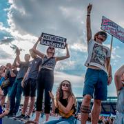 Demonstranter i Prag.