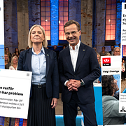 Statsministerkandidaterna och skärmdumpar från nordiska sajter. 