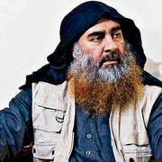 Arkivbild på Abu Bakr al-Baghdadi, som dödades 2019.