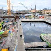 Ombyggnationen av Slussen. 