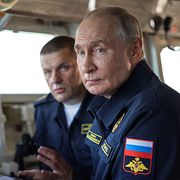 Rysslands president Vladimir Putin under en rysk militärövning i augusti.
