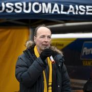 Presidentkandidaten Jussi Halla-Aho kampanjar i finska Vantaa.