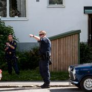 Polisens avspärrningar på platsen