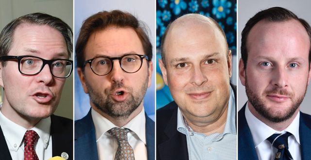 Lars Hjälmered (M), Fredrik Malm (L), Patrick Reslow (SD) och Christian Carlsson (KD) är alla kritiska mot regeringens nya skolförslag. TT