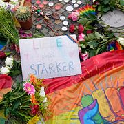 Minnesplatsen efter terrordådet mot Berlin Pride.
