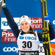 Ebba Andersson under världscupen i Falun. 