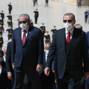 President Erdogan under ceremoni för Ataturk. 