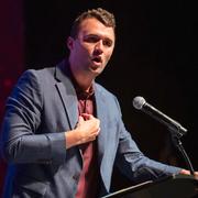 Charlie Kirk speaks at Texas A&M University as part of Turning Point USA's American Comeback Tour on Tuesday, April 22, 2025, in College Station, Texas. (Meredith Seaver/College Station Eagle via AP)  TXBRY303