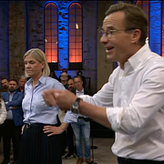 Andersson och Kristersson under debatten.