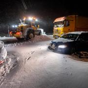 Bild från snökaoset på E22 från i torsdags. 