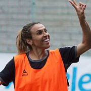 Brasilianska fotbollsspelaren Marta, som spelar i FC Rosengård.