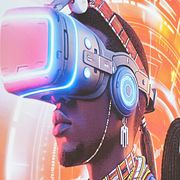 Arkivbild från en AI-mässa i Indien.