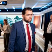 Moderaternas partiledare Ulf Kristersson (M) och Sverigedemokraternas partiledare Jimmie Åkesson (SD) i valrörelsen 2022. 