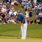 Rickie Fowler under hans första runda på US Open. 