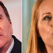 Stefan Löfven/Annie Lööf. Arkivbilder.