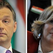 Viktor Orban (Fidesz) och Krisztina Morvai (Jobbik)