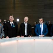 Från vänster: Pekka Haavisto, Juha Sipilä, Jussi Halla-aho, Petteri Orpo och Antti Rinne.