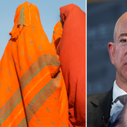 Etiopiska kvinnor/världens rikaste man Jeff Bezos. Enligt rapporten motsvarar en procent av Bezos totala förmögenhet hela Etiopiens hälsobudget.