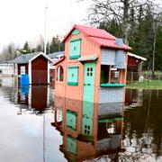 Översvämning i stugområde i Gisshult utanför Nässjö