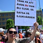 Arkivbild. Vårdförbundets demonstration för kortare arbetstid i Göteborg för ett par år sedan.