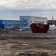 SSAB:s nya stålverksbygge i Luleå.