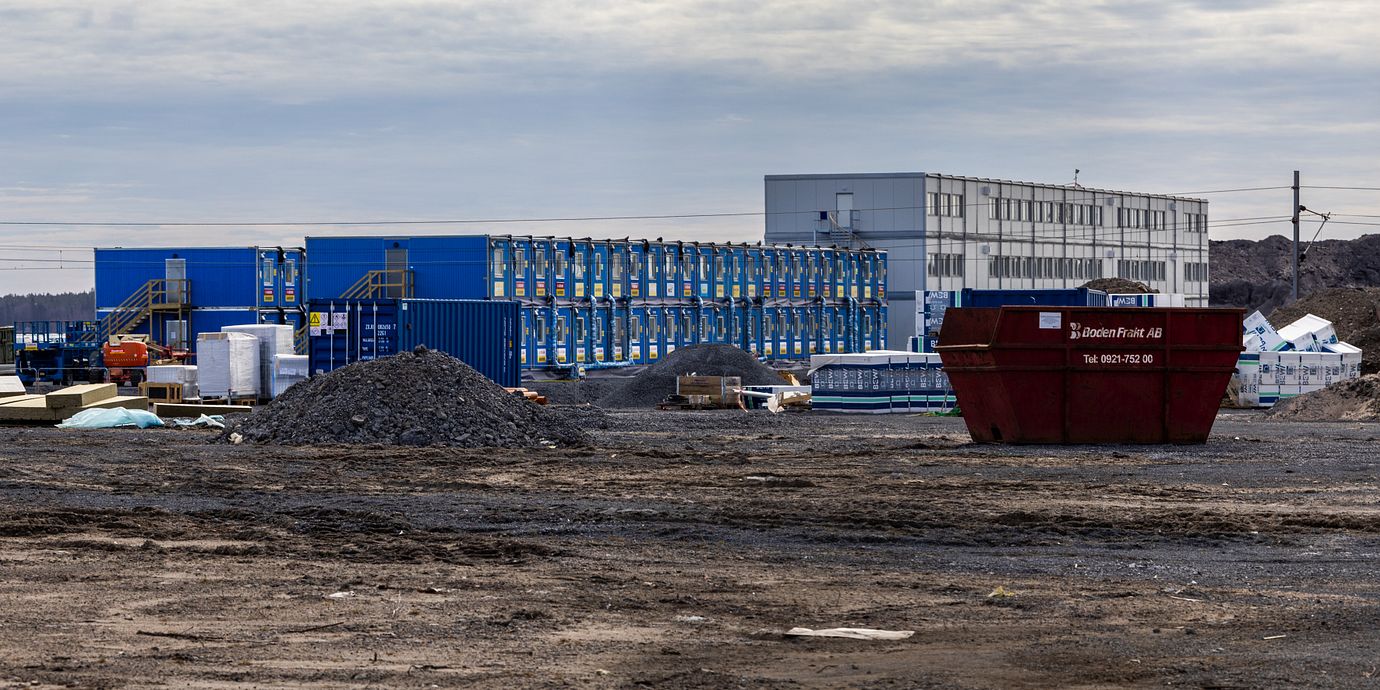 SSAB:s nya stålverksbygge i Luleå.
