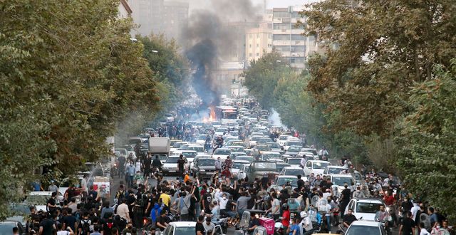 Från protesterna i Teheran den 21/9. AP