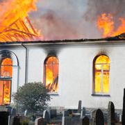 Bild på kyrkan under insatsen. 