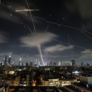 Israels försvarssystem ”Iron dome” över Tel Aviv. Arkivbild.