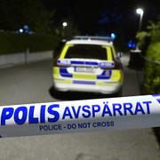 Polisen på brottsplatsen. 