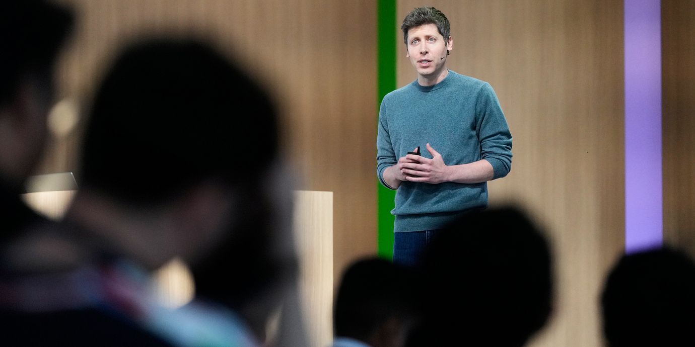Sam Altman på scen i veckan. 