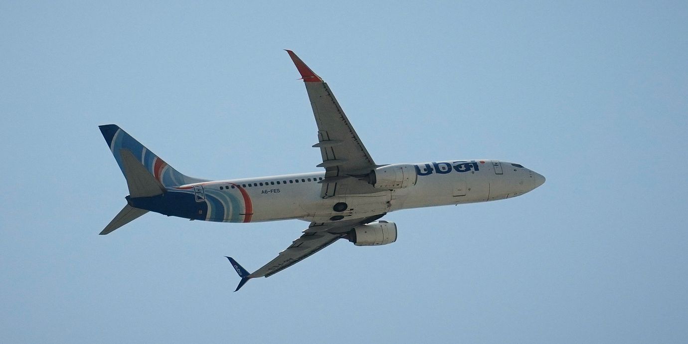 Flydubai-plan. Illustrationsbild.