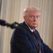 Donald Trump och Benjamin Netanyahu på en presskonferens i Vita huset den 29 september.