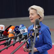 Ursula von der Leyen tidigare i maj.