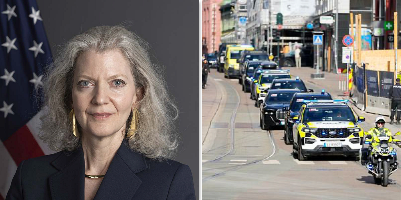 Allison Hooker och politikertransport genom Oslo.