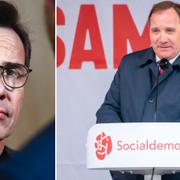 Ulf Kristersson/Löfven vid första maj-talet i Umeå.