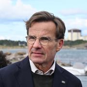 Statsminister Ulf Kristersson (M), i samband med en pressträff om kärnkraften. 