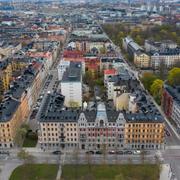 Flygbild över Östermalm, där ”Insats torsk” ägde rum.