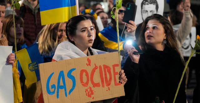 Demonstration mot rysk gas i Polen, 22 april. Czarek Sokolowski / AP