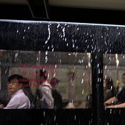Arkivbild på buss i Singapore.