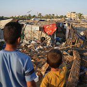 Bilden är tagen i Gaza under lördagen.