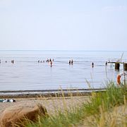 Arkivbild: Badare på Rivieran i Båstad.