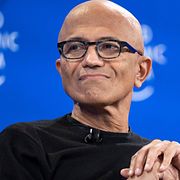 Microsofts vd Satya Nadella på World Economic Forum i Davos i år.