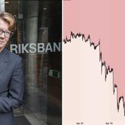 Kerstin af Jochnick, vice riksbankschef. Kronan mot euron den senaste månaden. 