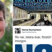 Hanna Gunnarsson, reklamkampanjen och tweeten som blev rättssak.